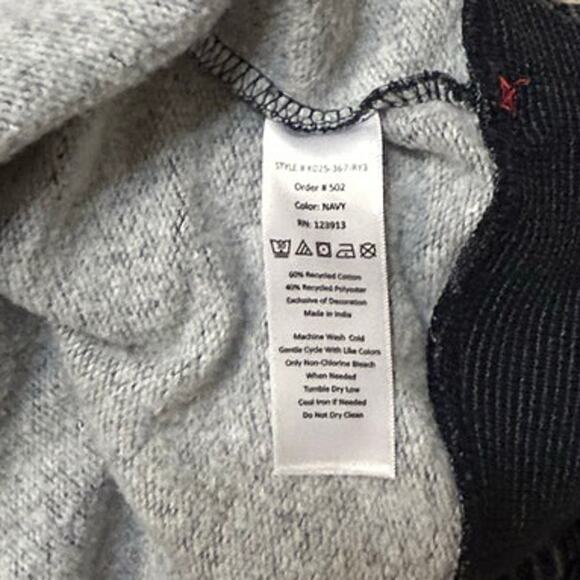 JACHS New York Hooded Sweatshirt Mens Button Fleece Striped Blue-Size L - Picture 8 of 8